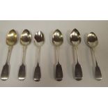 Set of 5 Victorian Silver Spoons Plus 1