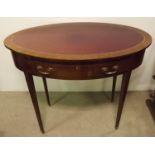 Unusual Edwardian Inlaid Mahogany Oval L