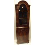 Quality Walnut Dome Top Corner Cabinet