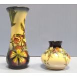 2  Floral Moorcroft Vases 2003