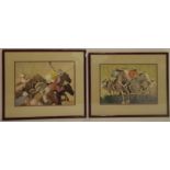 Pair of Equestrian Watercolours by Paul