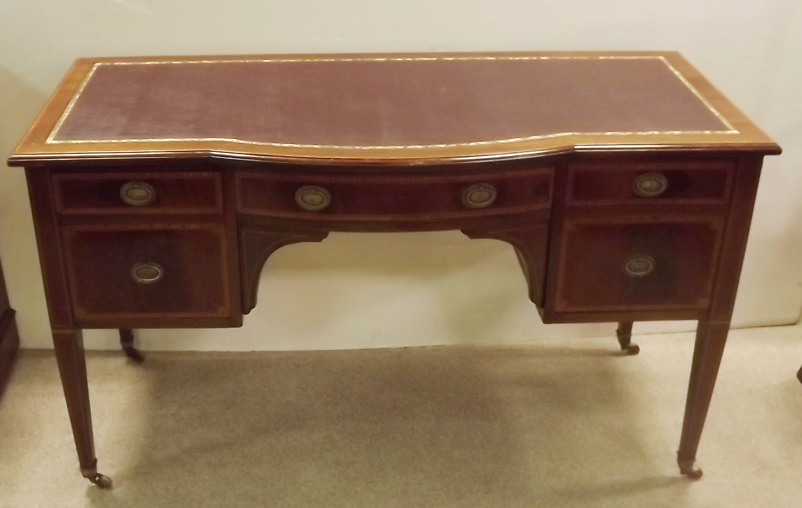 Edwardian Period Inlaid Mahogany Bow Fro