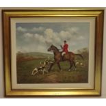 Gilt Framed Oil on Board - Hunting Scene