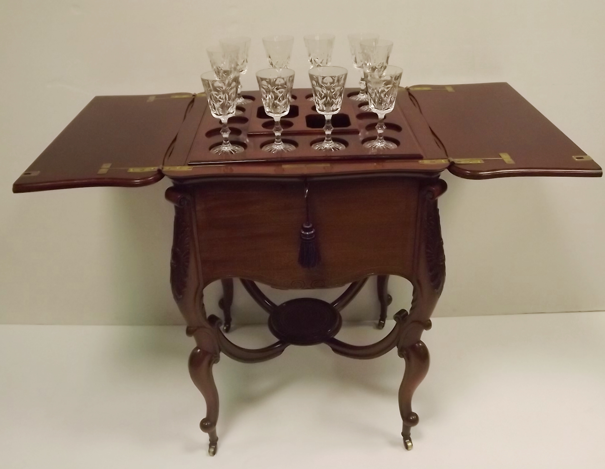 Edwardian Inlaid Mahogany Rise & Fall Dr