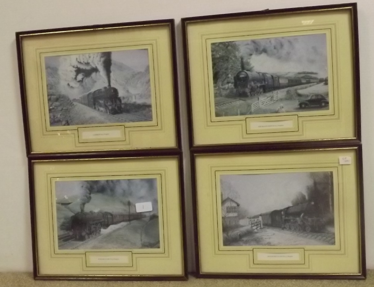 Set of Framed Rail Prints by J Hughes