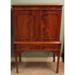 Mahogany Two Door Two Drawer Drinks Cabi