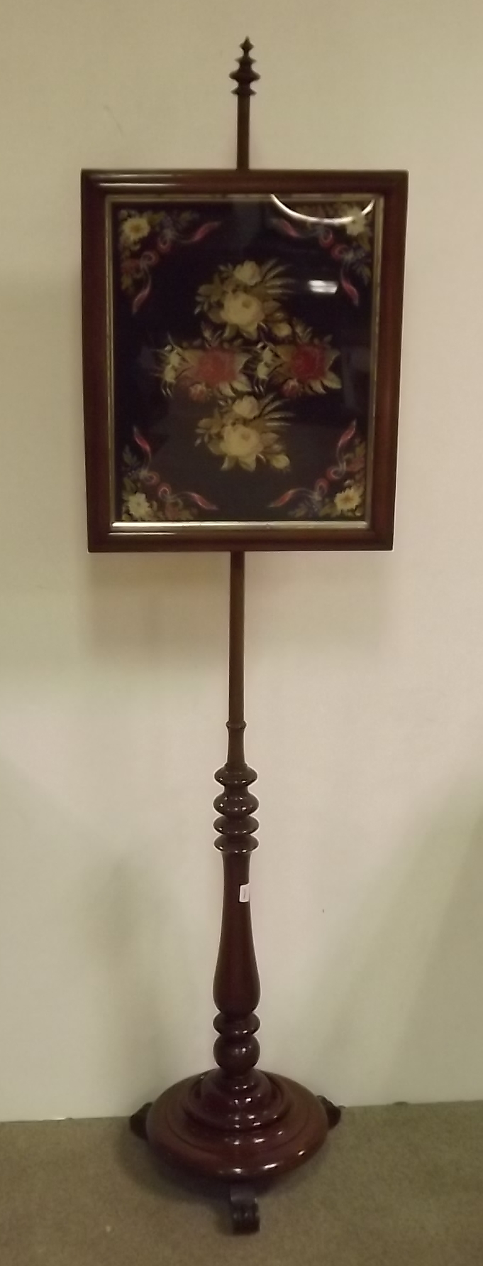 Victorian Mahogany Tapestry Polescreen