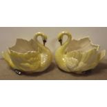 Pair of Swan Planters