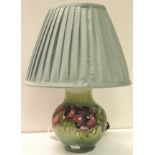 Moorcroft Globular Lamp Base 25cmH (Clematis design on green background)