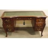 Exceptional Quality Late Victorian Walnut Leather Top Knee Hole Writing Table