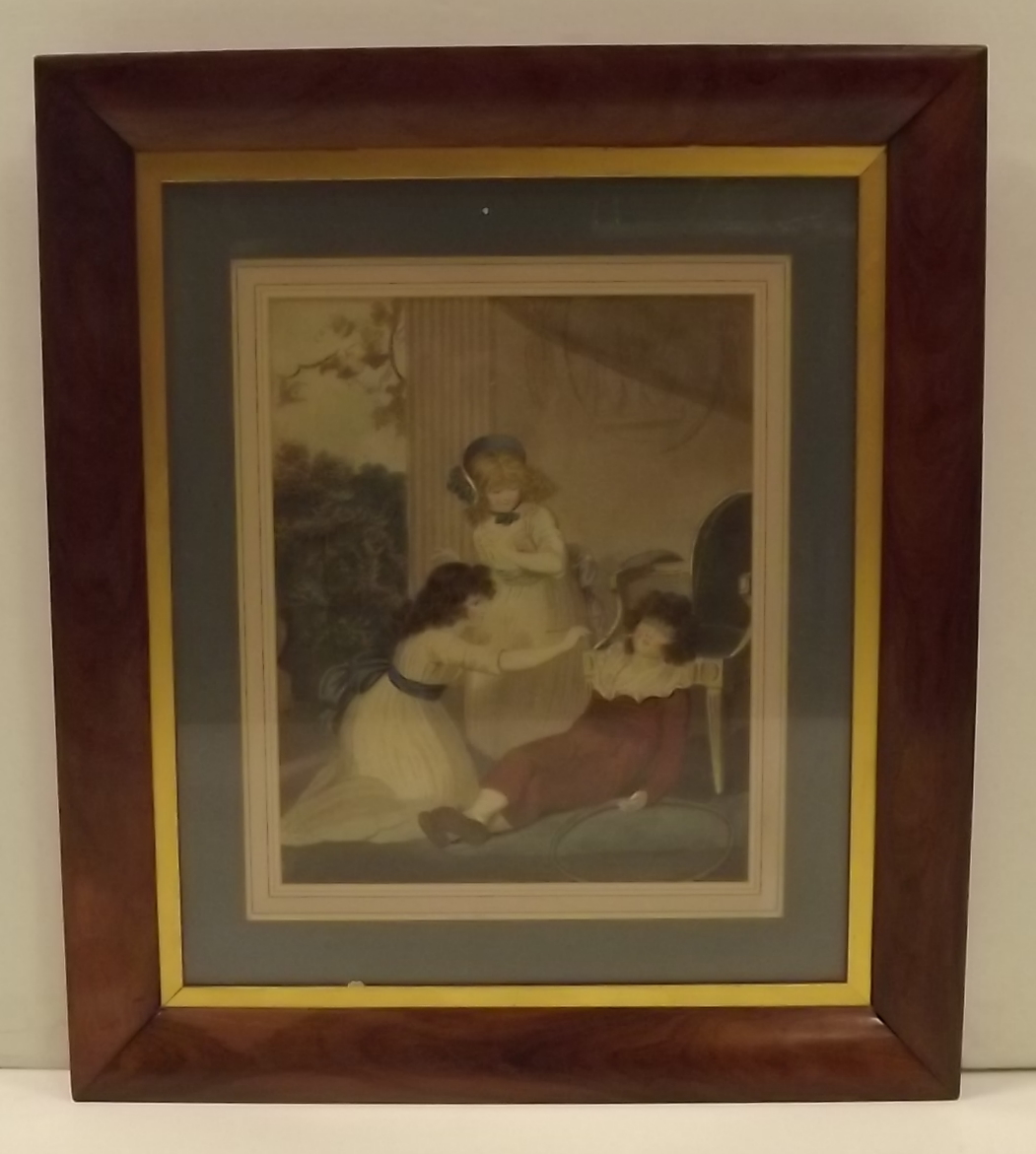 Quality Victorian Rosewood Framed Coloured Print
