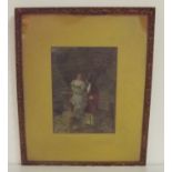 Victorian Coloured Gilt Framed Print