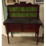 Quality Victorian Marble Top Tiled Back Washstand