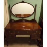 Edwardian Walnut Kneehole Dressing Table