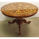 Most Impressive Marquetry Inlaid Walnut Centre Table