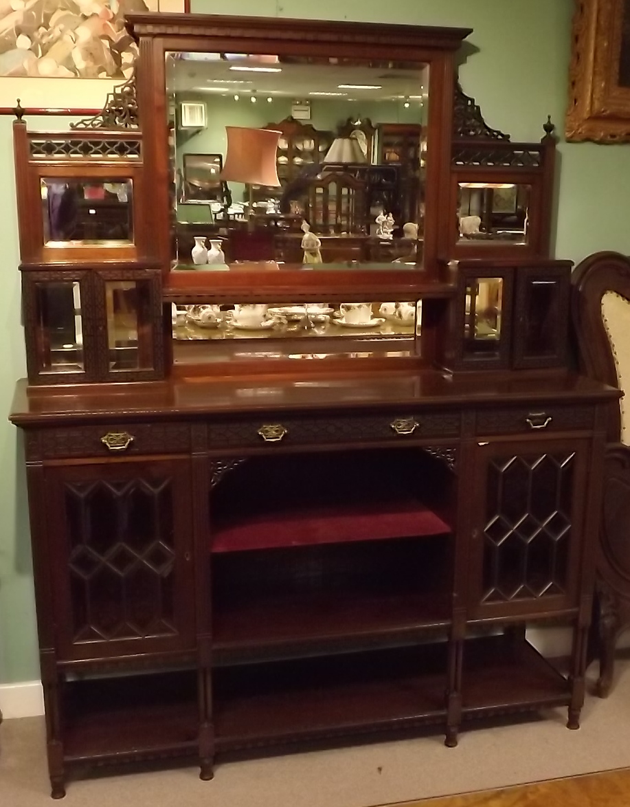 Victorian Mahogany Mirrorback Cabinet