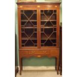 Unusual Edwardian Inlaid Mahogany Slim line Bookcase