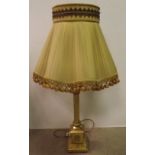 Brass Corinthian Column Table Lamp & Shade