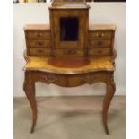 Excellent Quality Victorian Inlaid Walnut Bonheur Du Jour