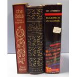 3 Books - The Celts by Nora Chadwick, The Cambridge Biographical Encyclopedia, Virtues English Dic.