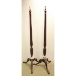 Excpetional Pair of Quality Mahogany Edwardian Standard Lamps