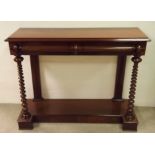 Superb Quality Victorian Period Mahogany Two Drawer Console Table