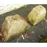 A pair of staddle stone bases