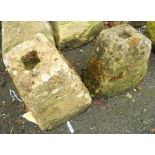 A pair of staddle stone bases