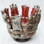 A Royal Naval flagstaff finial in the form of a Tudor crown