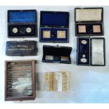 A collection of six cased diatom microscope slides, comprising three Eduard Thum of Leipzig, two J.
