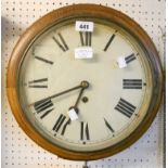 An oak cased dial wall clock, with spring driven timepiece movement