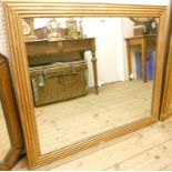 A 19th Century French reeded gilt framed mirror - 3' 3" x 33" - replacement plate