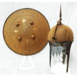 A 19th Century Qajar helmet and shield,