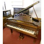 A Steck (The Aeolian Co. Ltd) baby grand piano, overstrung and under damped - retailed by Harrods