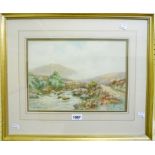 Louis Mortimer: a framed watercolour, view of Belstone Tor near Oakhampton - signed - 10" X 14"