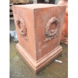 A 21" antique terracotta pedestal