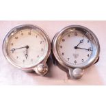 Two Smiths M. A. (L) dashboard clocks, both front plunger set and winder and twenty two and thirty