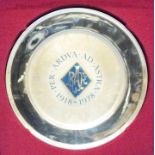 A 10 1/2" diameter silver plaque being a 1978 anniversary RAF commemorative, with central diamond