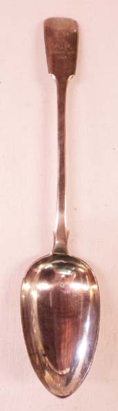 A Victorian silver fiddle pattern basting spoon - London, 1873