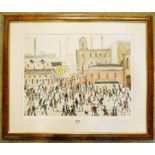 L. S. Lowry - framed limited edition coloured print entitled "Going to Work", bearing Henry Donn