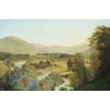 Frederick Foot (of Ashburton) - a pair of gilt framed oils on board one  entitled "Burnfoot from the