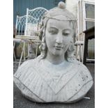 A 24" reconstituted stone bust of an Egyptian lady