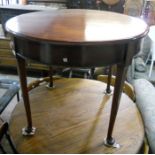 A 36" diameter antique style mahogany centre table, set on tapered legs with pad feet