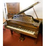 A Steck (The Aeolian Co. Ltd) baby grand piano, overstrung and under damped - retailed by Harrods