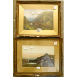 J. Whiteley (pseudonym of Reginald Daniel Sherrin): a pair of framed and gilt slipped gouache