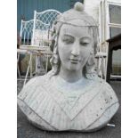 A 24" reconstituted stone bust of a Victorian lady