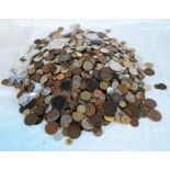 A large collection of British and foreign coins, including American dollars, etc.
