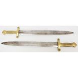 Two French heavy artillery officer's short swords marked Pihet Frere & Jean, circa 1833