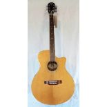 An Epiphone model EO-1 electric - acoustic guitar with rosewood neck, crescent and star motif to
