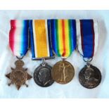 G. W. Wood, 233226, Royal Fleet Reserve: medal bar of four medals, comprising Mons Star, Rank